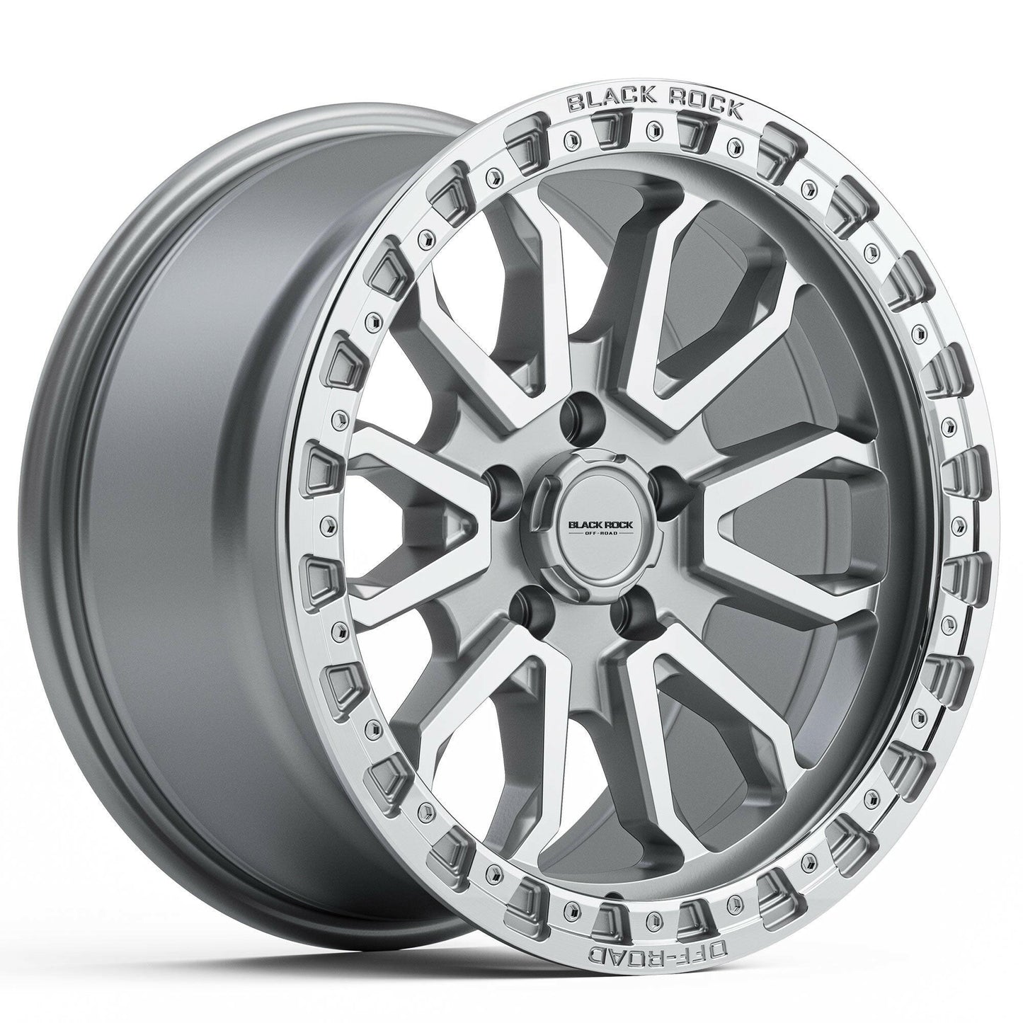 BLACK ROCK COBRA SILVER MACHINED 17X9.