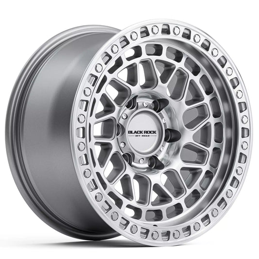 BLACK ROCK FURY SILVER MACHINED 17X9 6X139.7