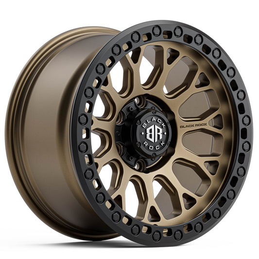 BLACK ROCK SPIDER DARK BRONZE WITH BLACK RING 17X9 6X139.7