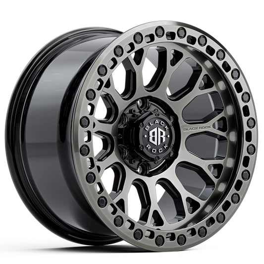 BLACK ROCK SPIDER GLOSS BLACK TINTED 17X9 6X139.7