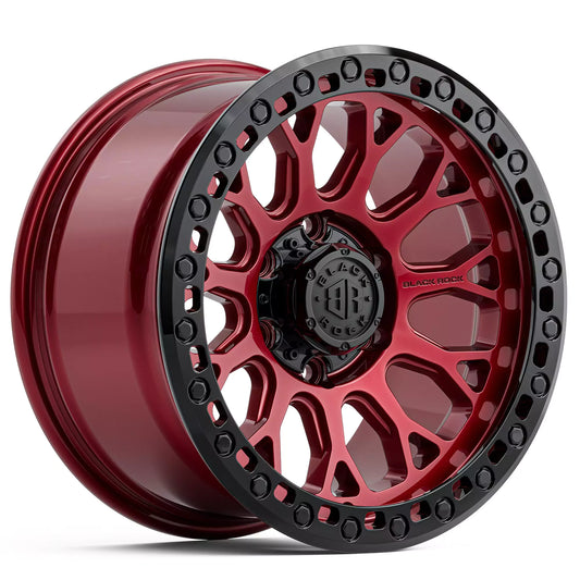 BLACK ROCK SPIDER ILLUSION RED WITH BLACK RING 17X9 6X139.7