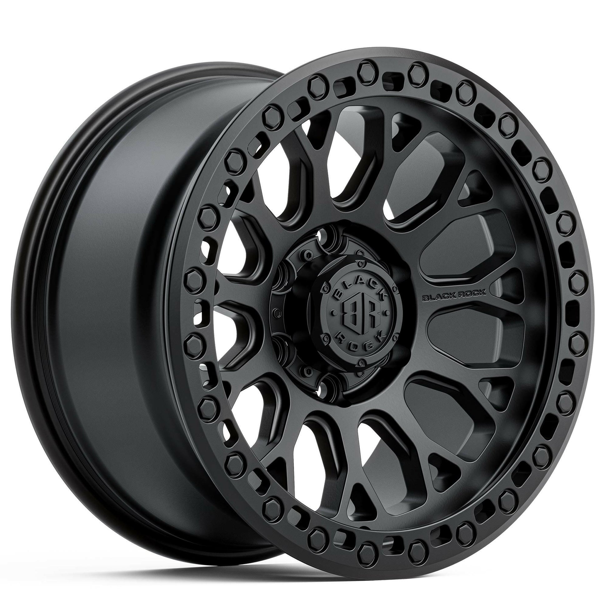 BLACK ROCK SPIDER SATIN BLACK 17X9.