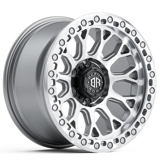 BLACK ROCK SPIDER SILVER MACHINED 17X9 6X139.7