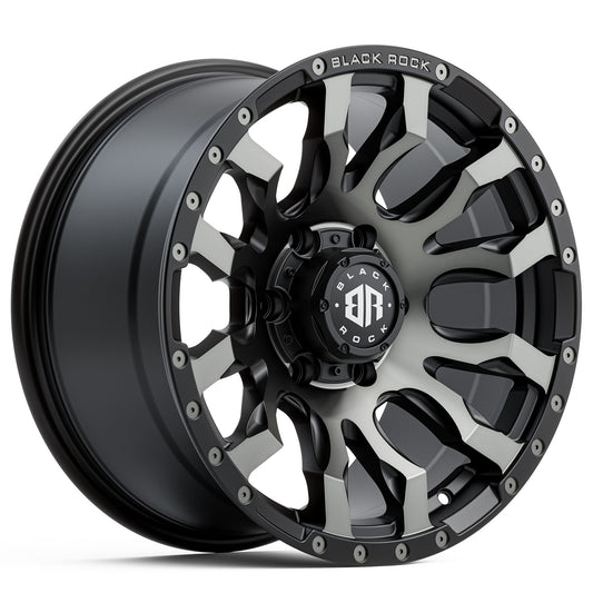 BLACK ROCK VULCAN MATTE BLACK TINTED 17X9 6X139.7