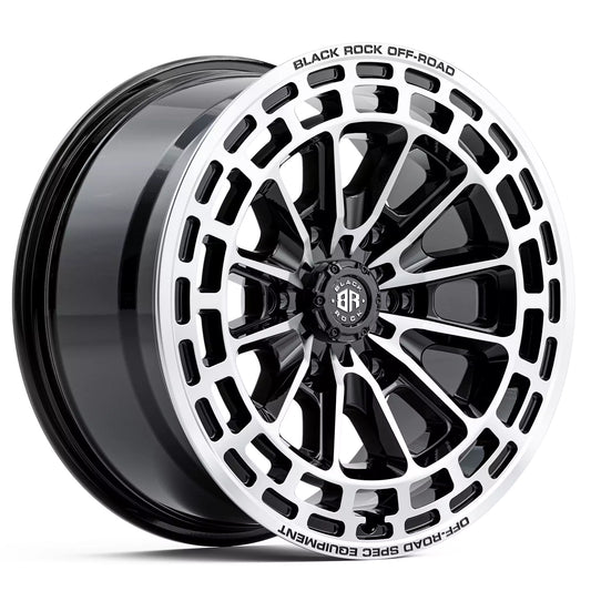 BLACK ROCK VORTEX GLOSS BLACK MACHINED 17X8.5 6X139.7