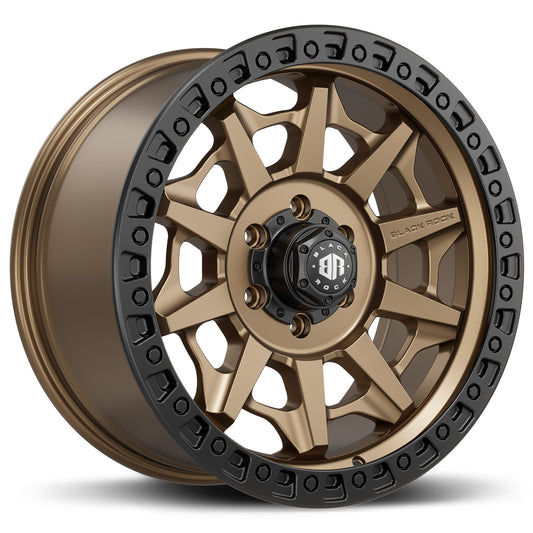BLACK ROCK CAGE DARK BRONZE WITH BLACK RING 20X9 6X139.7