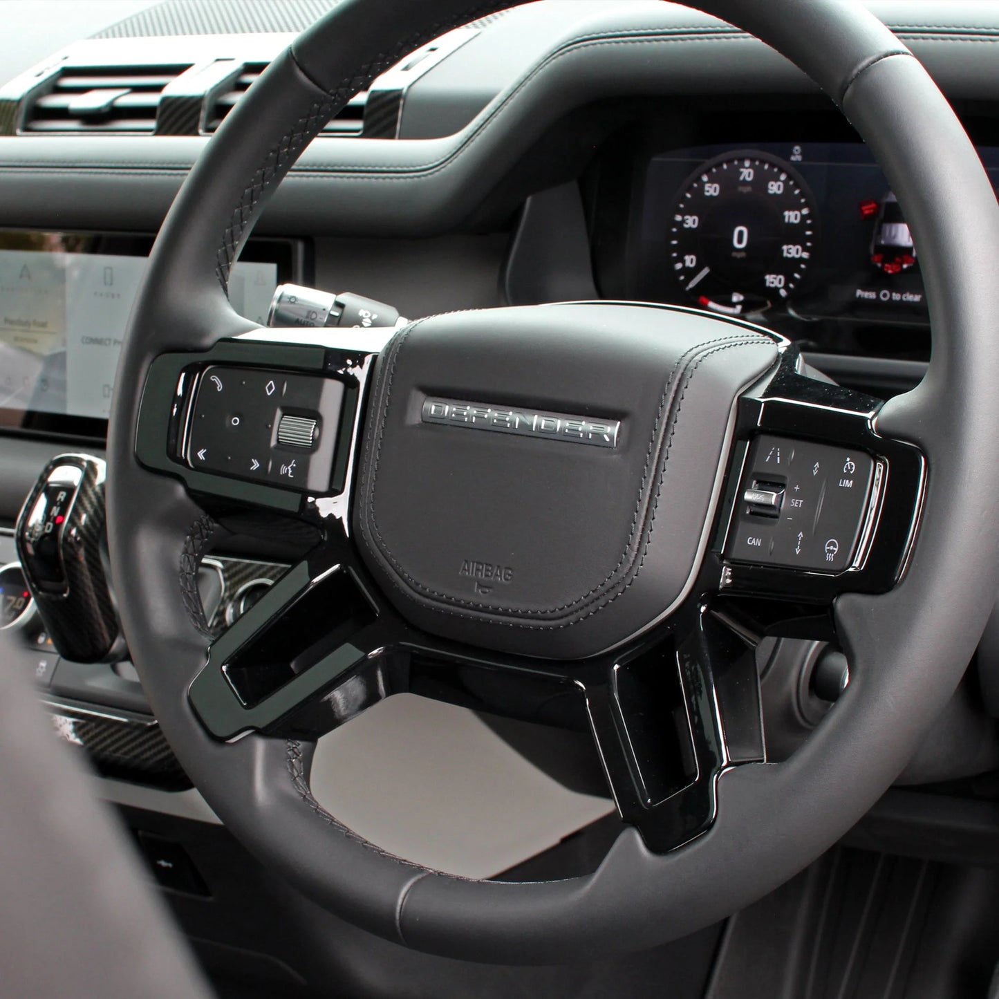 Gloss Black Replacement Steering Wheel Trim for Land Rover Defender 90 / 110 / 130 (L663)
