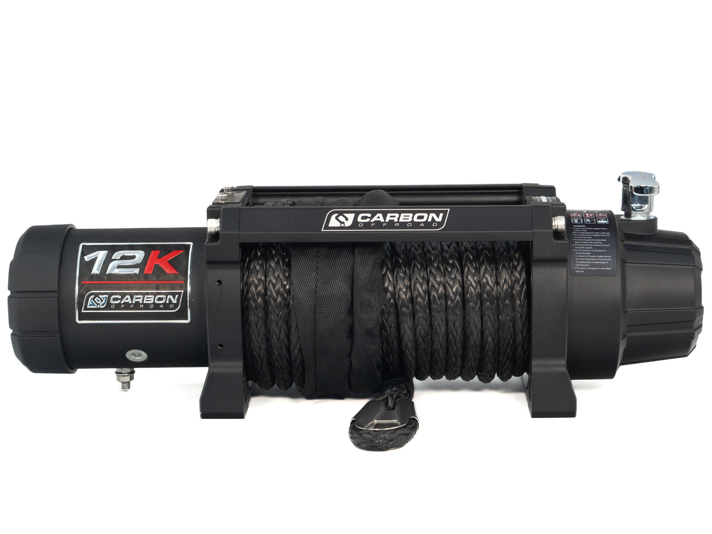 Carbon 12K - 12000lb Electric Winch With Black Rope - WINCH ONLY V3