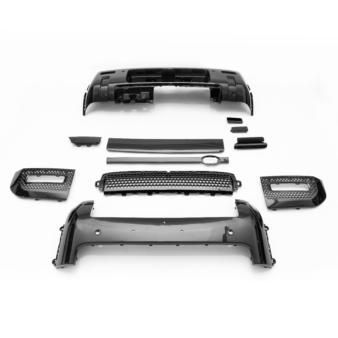 Gloss Black Front & Rear Bumper Trim Kit for Land Rover Defender 90 & 110 (L663)