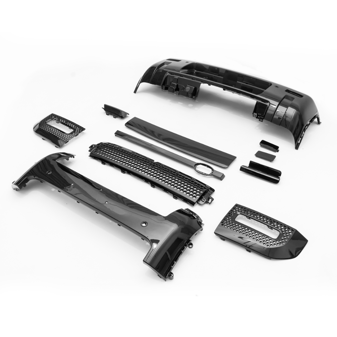 Gloss Black Front & Rear Bumper Trim Kit for Land Rover Defender 90 & 110 (L663)