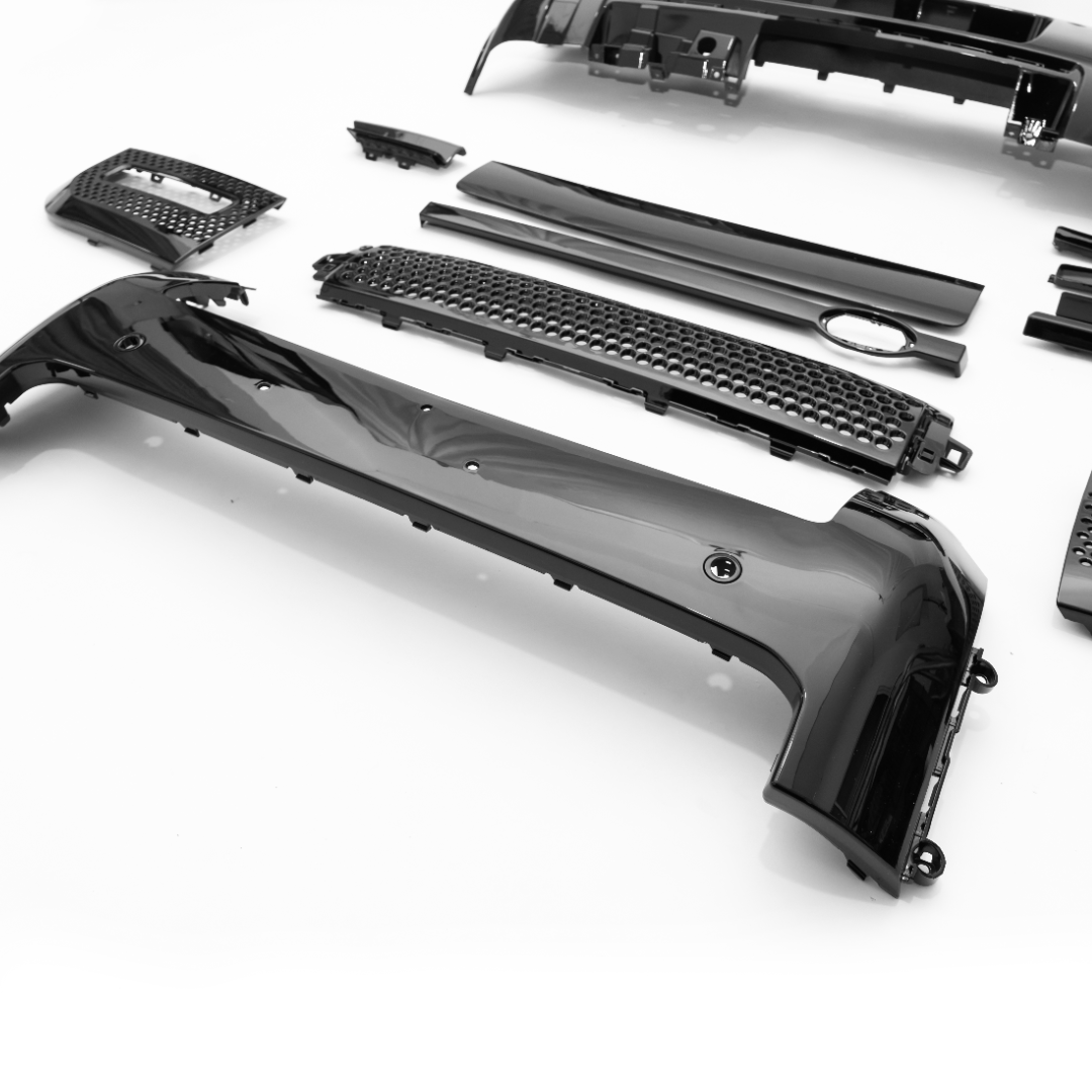 Gloss Black Front & Rear Bumper Trim Kit for Land Rover Defender 90 & 110 (L663)