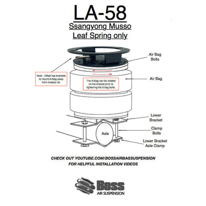 BOSS Load Assist Kit (Air Bags) for Musso (LEAF Spring Only).