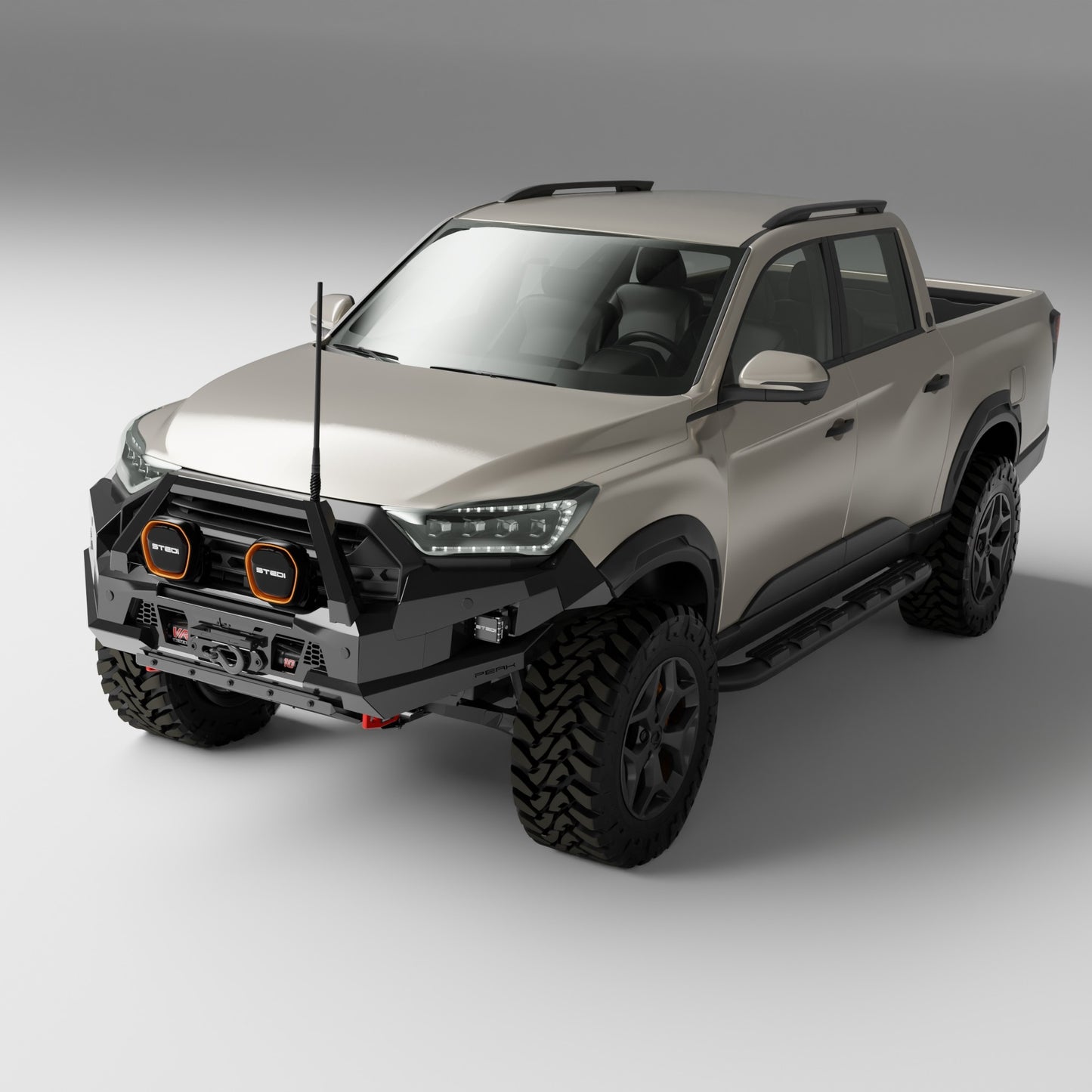 PEAK R1 NightHawk Steel Bull Bar For KGM SsangYong Musso Ultimate 2025+ (Single Loop)