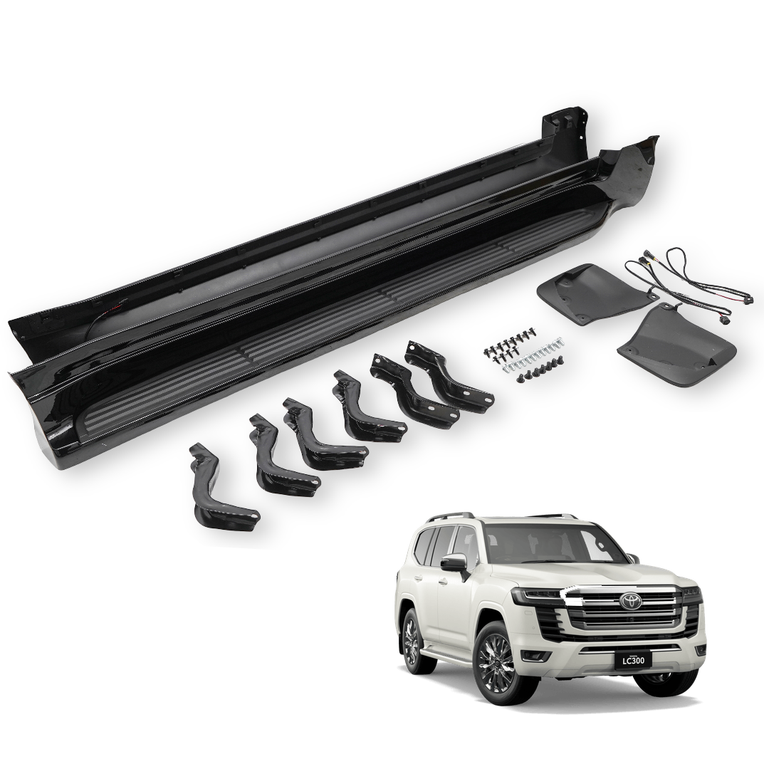 OE Side Steps (Running Boards) with Light for Toyota LandCruiser 300 Series