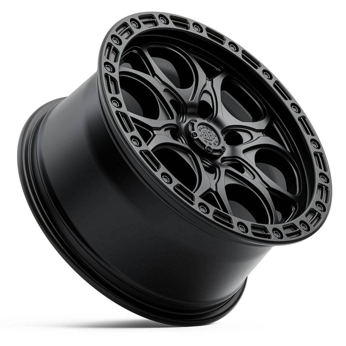 Black Rock Bolt Satin Black 17x8.5 wheel for KGM SsangYong Musso and Rexton, view 3