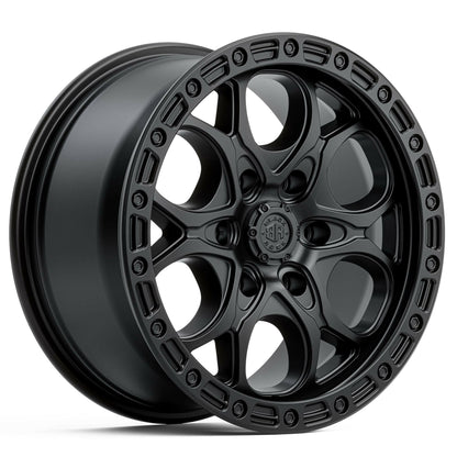 Black Rock Bolt Satin Black 17x8.5 wheel for KGM SsangYong Musso and Rexton