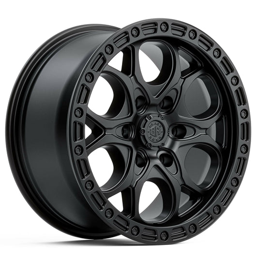 Black Rock Bolt Satin Black 17x8.5 wheel for KGM SsangYong Musso and Rexton