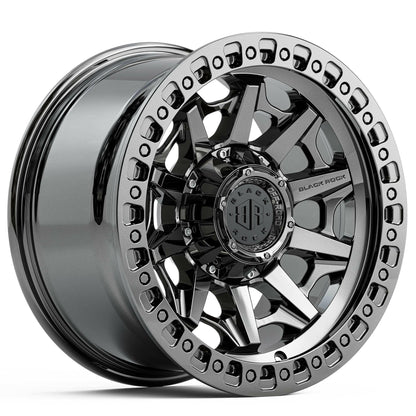 Black Rock Cage Black Chrome 17x9 wheel for KGM SsangYong Musso and Rexton