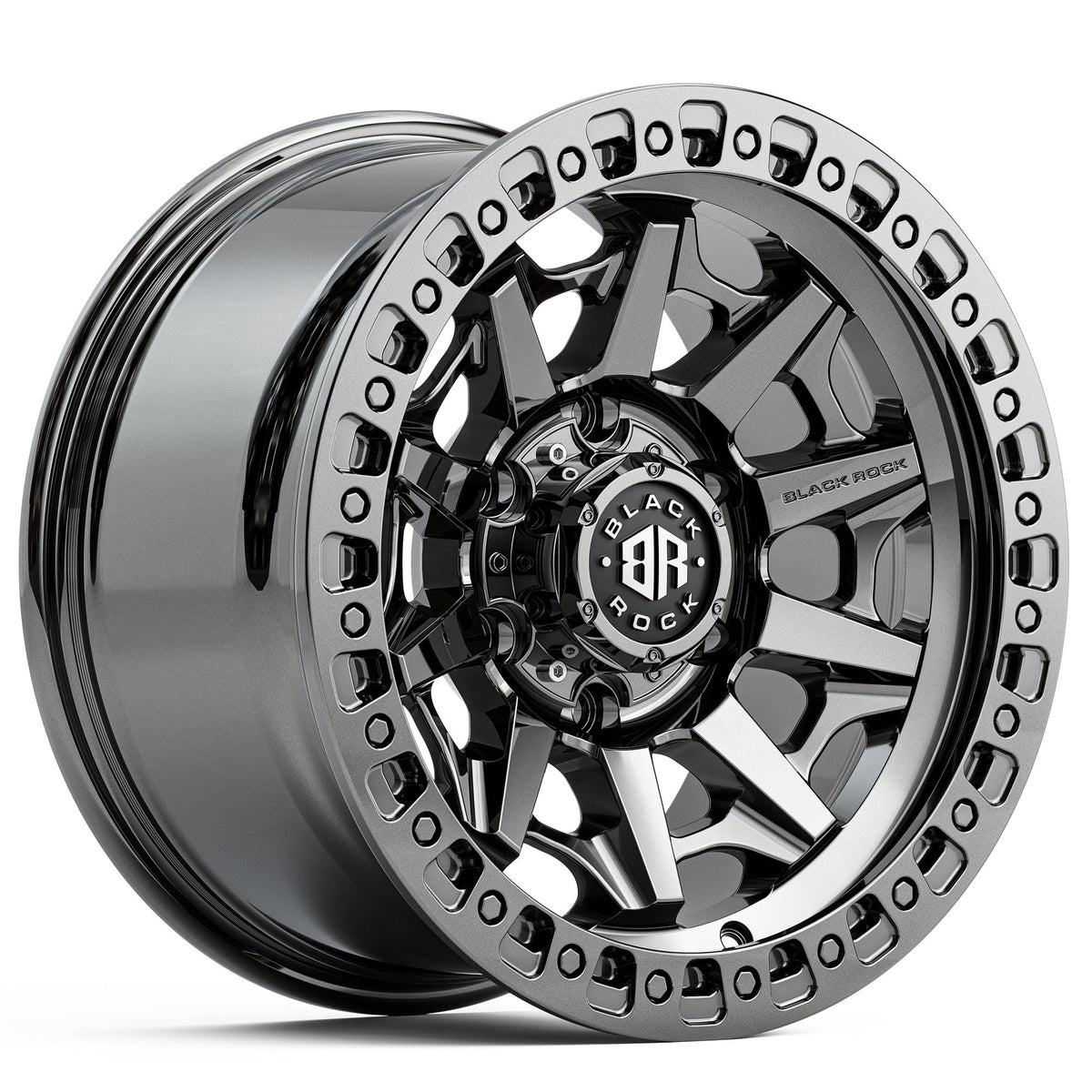Black Rock Cage Black Chrome 18x9 6x139.7 wheel for Toyota Prado 250 and Lexus GX550