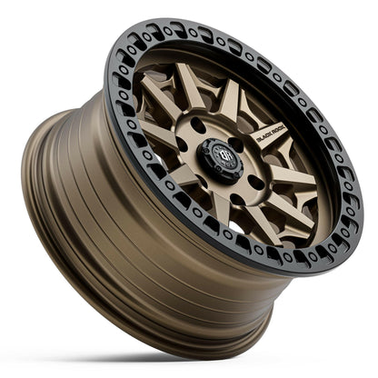 Black Rock Cage Dark Bronze Black Ring 17x8 wheel for KGM SsangYong Musso and Rexton, view 3