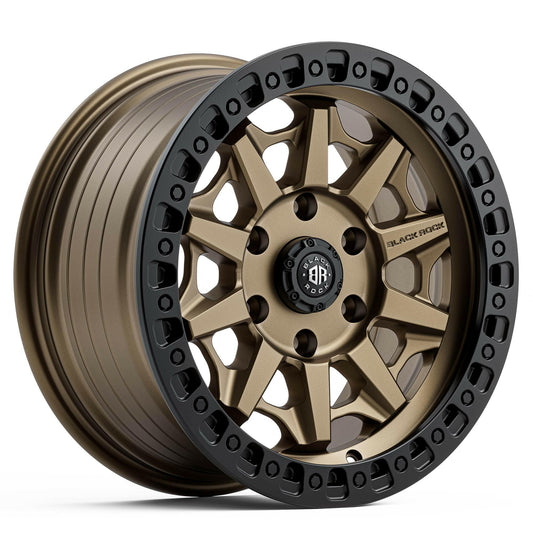 Black Rock Cage Dark Bronze Black Ring 17x8 wheel for KGM SsangYong Musso and Rexton