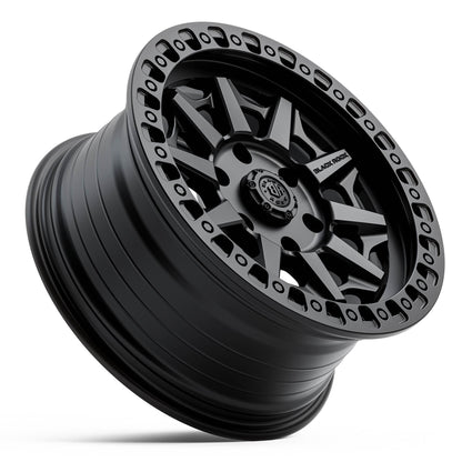 Black Rock Cage Satin Black 17x8 wheel for KGM SsangYong Musso and Rexton, view 3