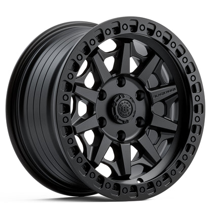 Black Rock Cage Satin Black 17x8 wheel for KGM SsangYong Musso and Rexton