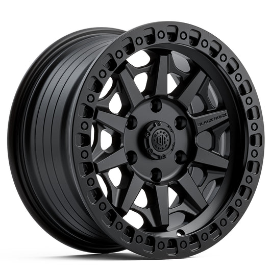 Black Rock Cage Satin Black 17x8 wheel for KGM SsangYong Musso and Rexton