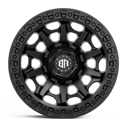 Black Rock Cage Satin Black 17x9 wheel for KGM SsangYong Musso and Rexton, view 2
