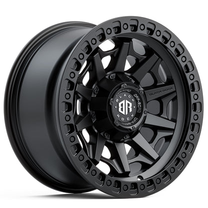 Black Rock Cage Satin Black 17x9 wheel for KGM SsangYong Musso and Rexton