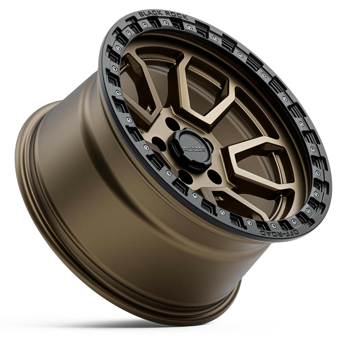 Black Rock Cobra 5S Dark Bronze Black Ring 17x9 wheel for KGM SsangYong Musso and Rexton, view 3