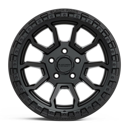Black Rock Cobra 5S Satin Black 17x9 wheel for KGM SsangYong Musso and Rexton, view 2