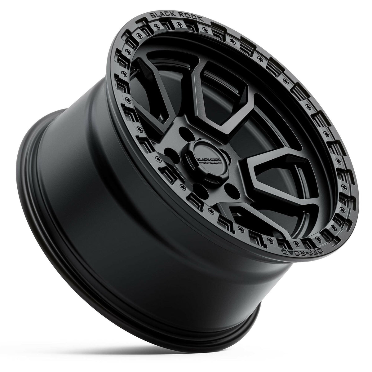 Black Rock Cobra 5S Satin Black 17x9 wheel for KGM SsangYong Musso and Rexton, view 3