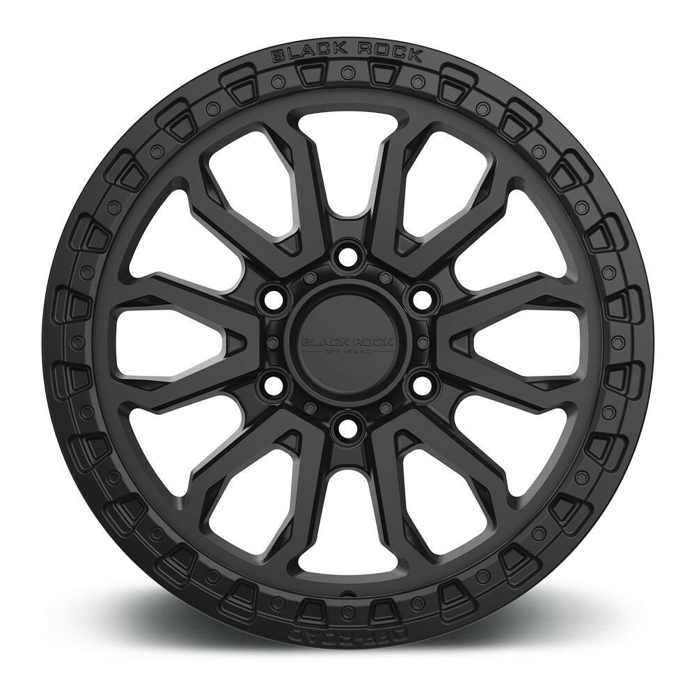 Black Rock Cobra Satin Black 17x9 wheel for KGM SsangYong Musso and Rexton, view 2