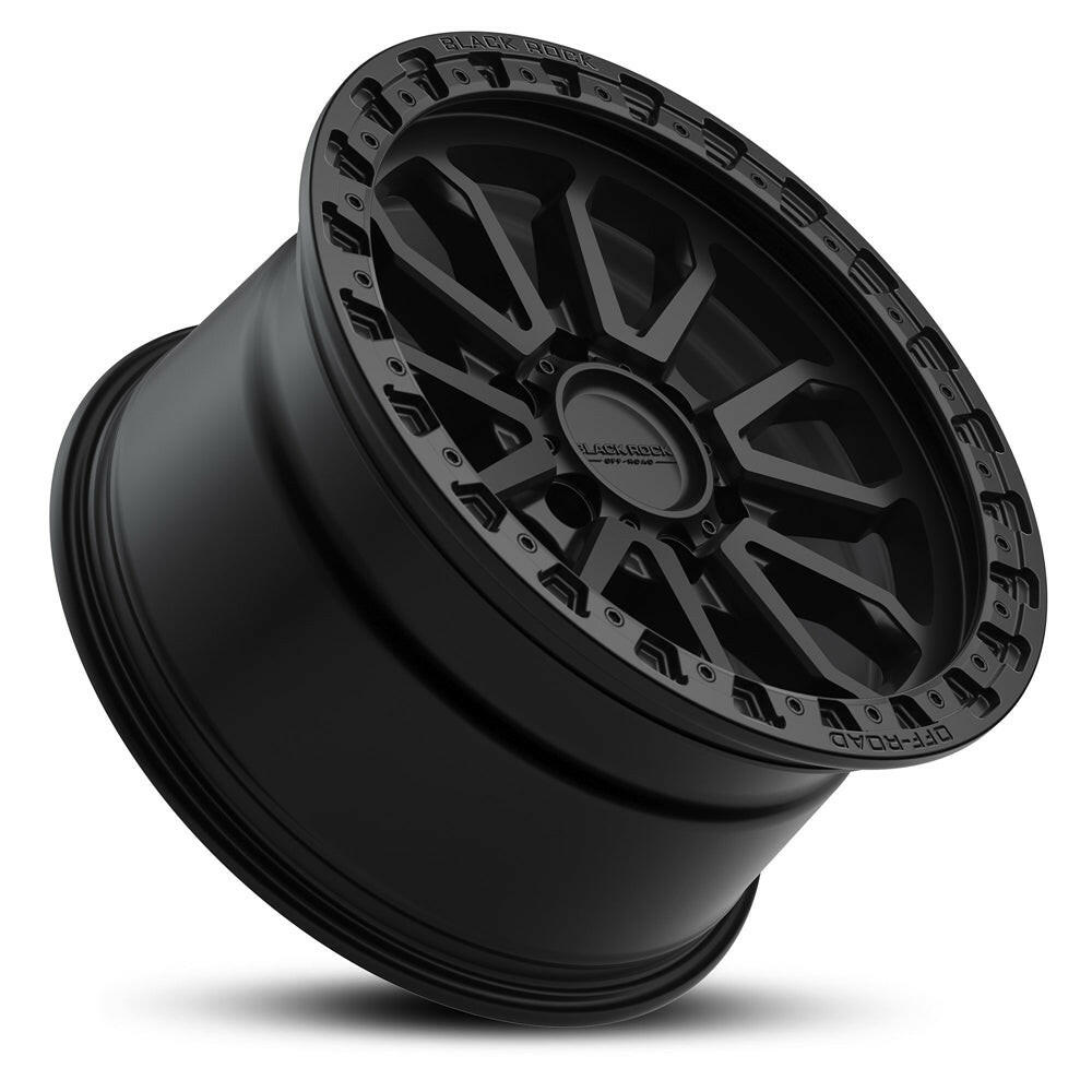 Black Rock Cobra Satin Black 17x9 wheel for KGM SsangYong Musso and Rexton, view 3