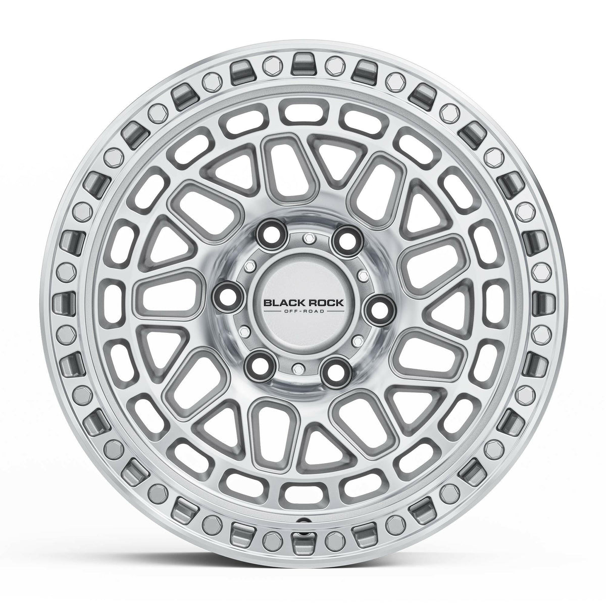 Black Rock Fury Silver Machined 17x9 wheel for KGM SsangYong Musso and Rexton, view 2