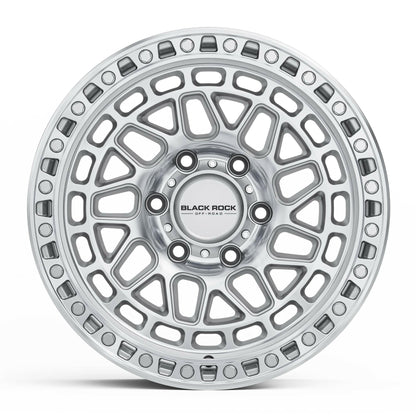Black Rock Fury Silver Machined 17x9 wheel for KGM SsangYong Musso and Rexton, view 2