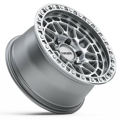 Black Rock Fury Silver Machined 17x9 wheel for KGM SsangYong Musso and Rexton, view 3
