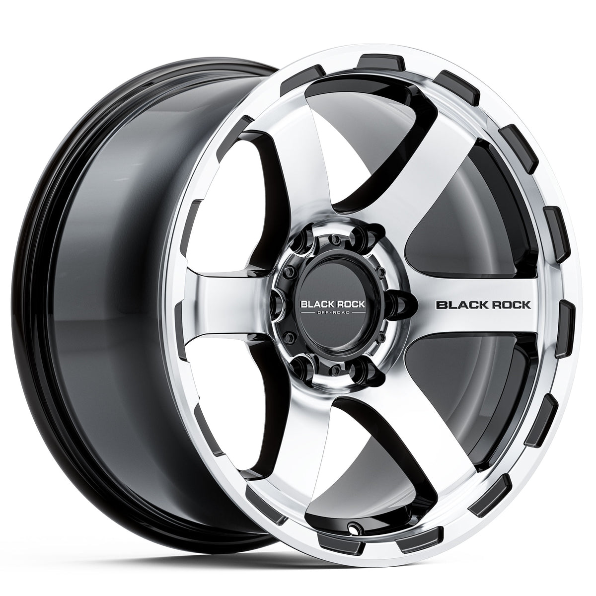 Black Rock Grip Gloss Black Machined Face 20x9 6x139.7 wheel for Toyota Prado 250 and Lexus GX550