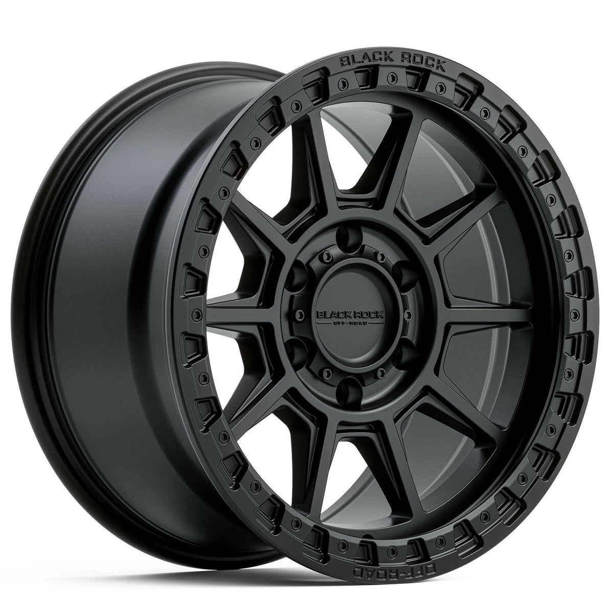 Black Rock Gunner Satin Black 17x9 wheel for KGM SsangYong Musso and Rexton