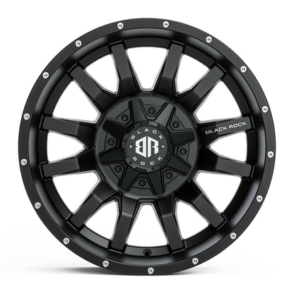Black Rock Predator Satin Black 17x9 wheel for KGM SsangYong Musso and Rexton, view 2