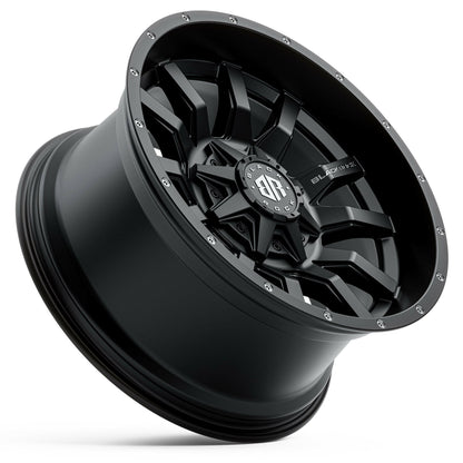 Black Rock Predator Satin Black 17x9 wheel for KGM SsangYong Musso and Rexton, view 3