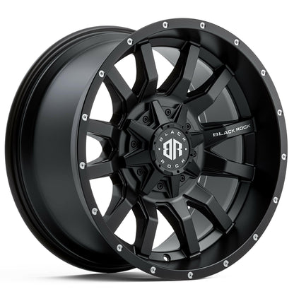 Black Rock Predator Satin Black 17x9 wheel for KGM SsangYong Musso and Rexton