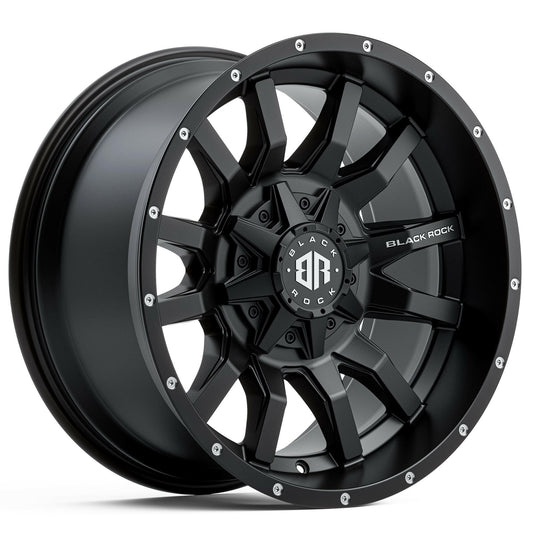 Black Rock Predator Satin Black 17x9 wheel for KGM SsangYong Musso and Rexton