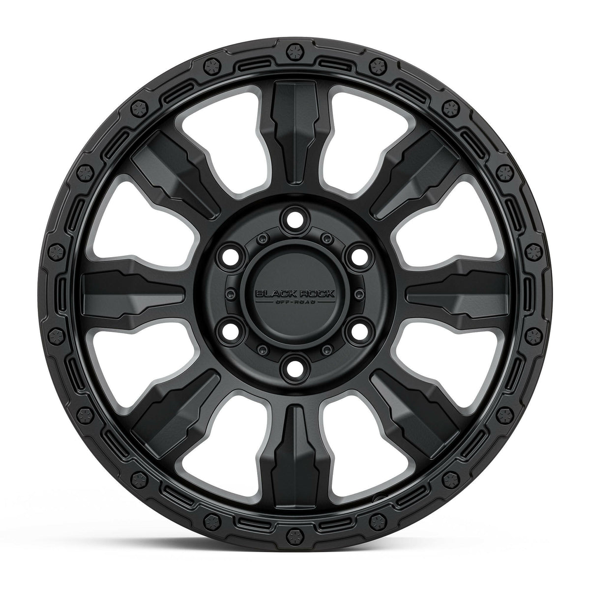 Black Rock Venture Satin Black 17x8.5 wheel for KGM SsangYong Musso and Rexton, view 2