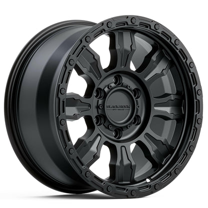 Black Rock Venture Satin Black 17x8.5 wheel for KGM SsangYong Musso and Rexton