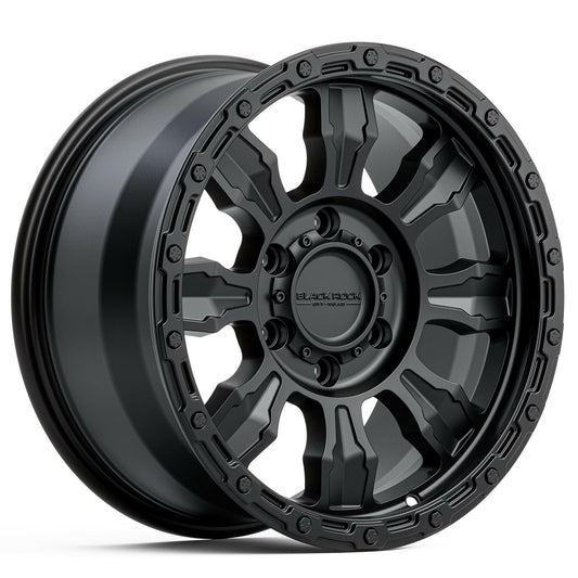 Black Rock Venture Satin Black 17x8.5 wheel for KGM SsangYong Musso and Rexton