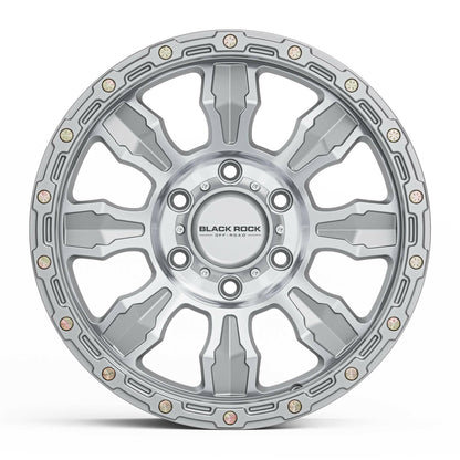 Black Rock Venture Silver Machined 17x8.5 wheel for KGM SsangYong Musso and Rexton, view 2