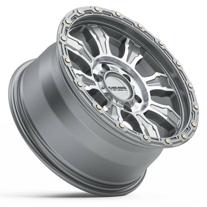 Black Rock Venture Silver Machined 17x8.5 wheel for KGM SsangYong Musso and Rexton, view 3