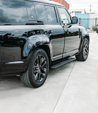 Black Electric Side Steps for Land Rover Defender 110 and 130 (L663), view 10